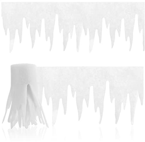 com-four® 2x Eiszapfen Girlande als Weihnachtsdeko - Fensterbilder Weihnachten - Eiszapfen Winterdeko für Fenster und Türen (02 Stück - 250x30cm)