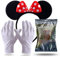 2 in 1 - Minnie Mini Maus Ohren Kostüm Set mit Handschuhen und Mausohren für Damen an Fasching & Karneval