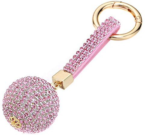 Bling Bling Schlüsselanhänger,MoreChioce Auto Schlüsselbund Glitzer Schlüsselhalter Strass Schlüsselring Schlüssel Organizer mit Kristall Anhänger für Frauen Handtasche,Rosa