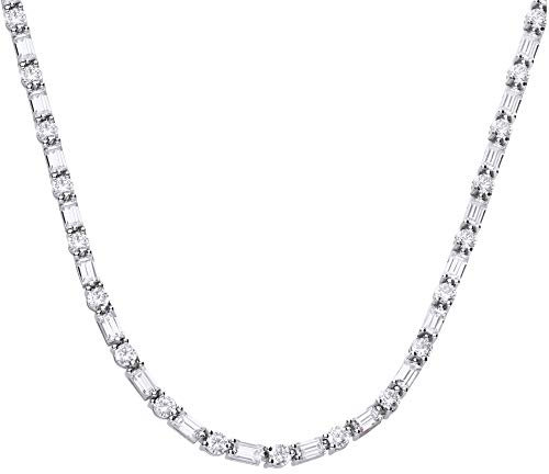 Diamonfire Halskette Baguette und runde Zirkonia N4398