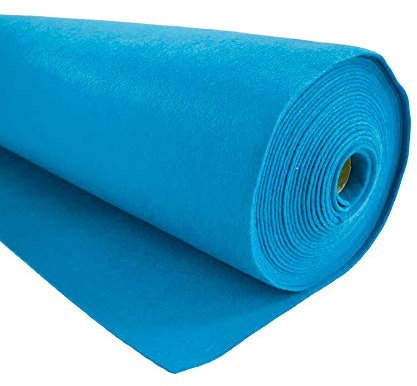 Waschbarer Bastelfilz 1,5mm 27 Farben Meterware Filz Zuschnitt ab 1m x 90cm Dekofilz Filzstoff, Farbe:lagunenblau