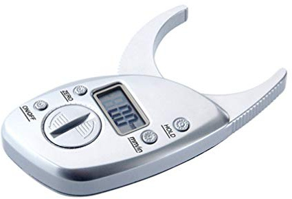 EXCEART Calibrador de Grasa Corporal Práctico y Preciso con Clip de Plástico Plata, Pantalla Lcd Transparente para Medición Profesional de Pliegues Cutáneos en Fitness