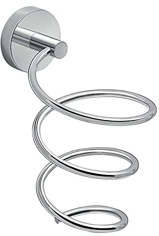 Gedy Cromato, Osaka, asciugacapelli, Misure 17 x 9,5 x 12,5 CM, Porta phon Realizzato in Cromall, Acciaio Inox e contenitori in Vetro Satinato, 10 Anni di Garanzia, Design R&S, Unica