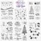 Kesote Stempel Clear Weihnachten Stamp Transparent 6 Bogen Weihnachtsstempel Silikon zum Basteln Merry Christmas DIY