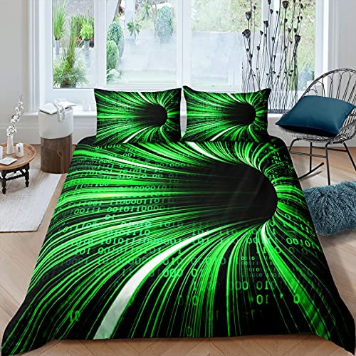feelyou Bettbezug-Set mit digitalem Code, 135 x 200 cm, Programmierer-Bettwäsche-Set für Kinder, Teenager, Jungen, Mädchen, Zimmerdekoration, MODUSrne Information, Bettbezug, Computerprogramm, Bettbez