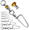NewShot 20 x Angelfass Wirbel, hochfeste Rollkugellager Druckknöpfe Köderverbinder Clips, Salzwasser oder Süßwasser Angelzubehör (6# - 75 kg)