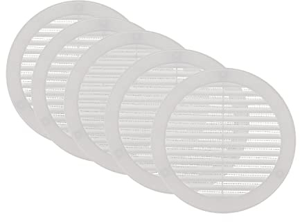 Vent Systems ø150mm 5 Stück Weiße Lüftungsabdeckung – Runde Lüftungsschlitze – Gitterabdeckung – Integrierter Insektenschutz – HVAC-Lüftungsöffnungen für Badezimmer, Heimbüro, Küche