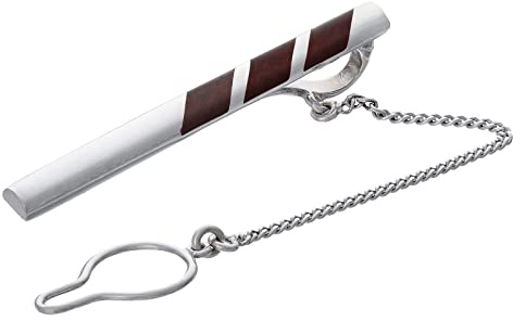 AMBEDORA Herren Silber Krawattenklammer mit Bernstein, Moderner Stil, Naturbernstein in Kirschfarbe, Geschenk für Männer