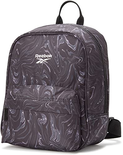 Reebok Damen Rucksack - Leichter Mini Essential Rucksack - Kleine Casual Reisetasche, Schwarz Abstrakt, Einheitsgröße, Classic