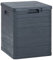 WIFESE 42,5x44x50 cm Garten Aufbewahrungsbox 90 L Gartentruhe Auflagenbox Kissenbox Box mit Deckel Outdoor Gartenboxen Abschließbare Box Storage Boxes Gartenschrank Anthrazit Kunststoff Holzoptik