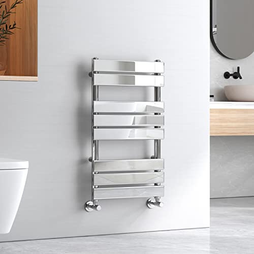 EMKE Modern Chrome Towel Warmer Radiator, 800 x 500 mm, Steel, Heated Towel Rail