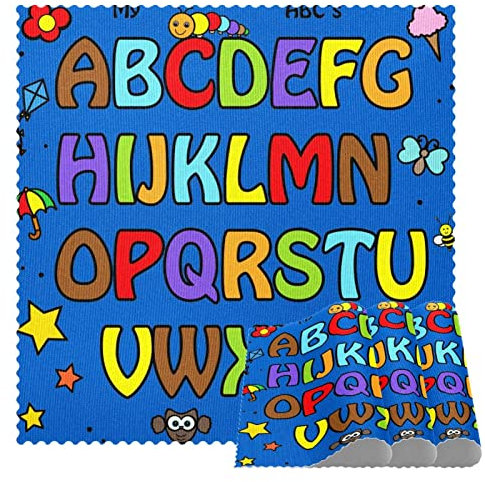 Quadratische Platzdeckchen, rutschfest, blau, englische Großbuchstaben, Alphabet