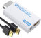 GANA Adaptateur convertisseur Wii vers HDMI pour connecter une console Wii à un écran HDMI en sortie vidéo 1080p avec audio de 3,5 mm, prend en charge tous les modes d'affichage Wii Blanc