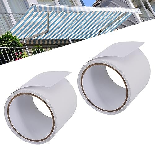 2Roll Planen Reparatur Set, 5m*8cm Markisen Reparaturband Klebeband Transparent Markisen Wasserdicht Markisenklebeband Transparentes Abdichtband für Sonnenschirm Zelt