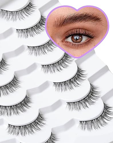Falsche Wimpern natürlich aussehende falsche Wimpern Wispy Lashes leichte Wimpern natürliche 3D-Wimpern 7 Paar D15