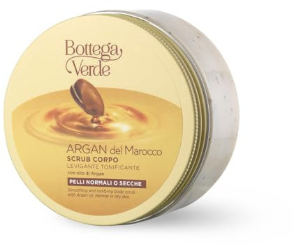 Bottega Verde - Argan-Peeling aus Marokko, 200 ml, mit Arganöl und Mikrogranulaten, Peeling, glättende und belebende Behandlung für normale oder trockene Haut