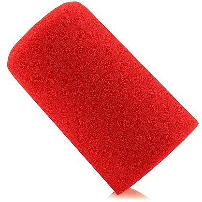 LEFXMOPHY SM7B Pare-brise pour microphone vocal Shure SM7B RK345 Filtre anti-bruit Housse en mousse Rouge