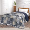Couvre-lit en patchwork bleu Mellow au design vintage, jeté de lit pour lit double, style patchwork, 220 x 240 cm