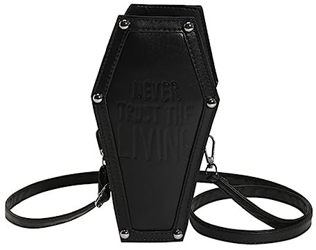 ARVALOLET Frauen Crossbody Tasche Große Kapazität PU Umhängetasche Sarg Form Tote Tasche Telefon Tasche for Büro Reisen Make Up Kosmetiktasche, Schwarz, 22x12x9cm/8.66x4.72x3.54in