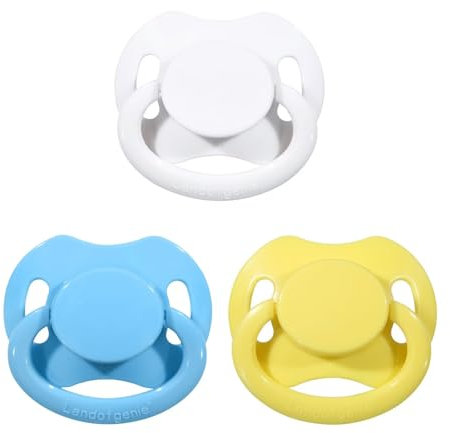 Landofgenie Schnuller Erwachsene Großer Saugerschild Schnuller für Erwachsenengröße 3er-Pack-Blau+Weiß+Gelb Knochenform