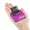 Power Bank with Built in Cables, 10000mAh Slim Portable Charger LED Display, Small External Battery Pack with 4 Inputs and 5 Outputs Phone Charger for iPhone Samsung Huawei iPad etc (purple)