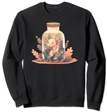 Axolotl en cristal cómic arte gráfico para hombres, mujeres, niños Sudadera