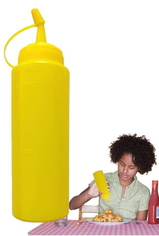 Whrcy Bouteille de Moutarde et de Ketchup Combo-Fake Squirt,Bouteille de Ketchup Rouge bidon | Bouteilles de farces Amusantes pour Fausse Vinaigrette | Bouteilles à Jet de nouveauté Vives pour farces