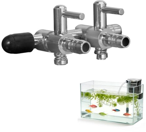 DOITOOL Edelstahl Aquarium Luftverteiler 2 Wege Sauerstoffrohr-Verteiler Mit Durchflusshebel Splitter-Schalter Für Aquarium Luftpumpe Anschluss Für Aquarienschlauch