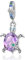 Amuefer Tartaruga Viola Charm Compatibili Bracciale Collana, Argento Sterling Ciondolo Primavera Compleanno Natale Gioielli Regali per le Donne Moglie Amici