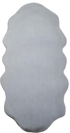 Kinder Teppich Carlo Schaffell imitat, Farbe: Silberfarbe, Größe:60x180 cm