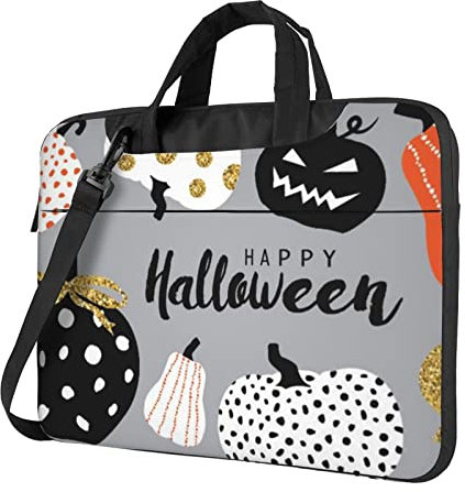 AABSTBFM San Francisco bedruckte Laptoptasche – Laptop-Hülle – moderne Laptop-Umhängetasche Computertasche für Business, Reisen, Schule, Büro, Happy-Halloween-Day-Trick-Or-Treat, 15.6 inch