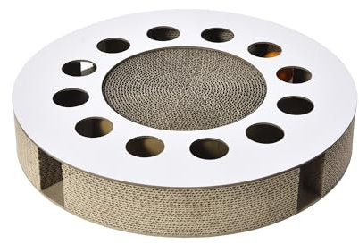 PATAM Runder Kratzbrett aus recyceltem Karton, mit interaktiven Spielbällen - 33x33x6 cm Circle