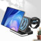 Induktive Ladestation für Samsung 3 in 1 Ladestation Kompatibel,Watch und Handy Ladegerät für Samsung Galaxy Z Fold 7/6 /Z Flip 7/6 / S24 S23 S22 Ultra Galaxy Watch 7 6 5 4 3 Buds (Black)