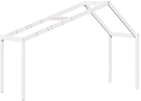 vidaXL Dach für Kinderbett Weiß 203x80,5x142 cm Massivholz Kiefer
