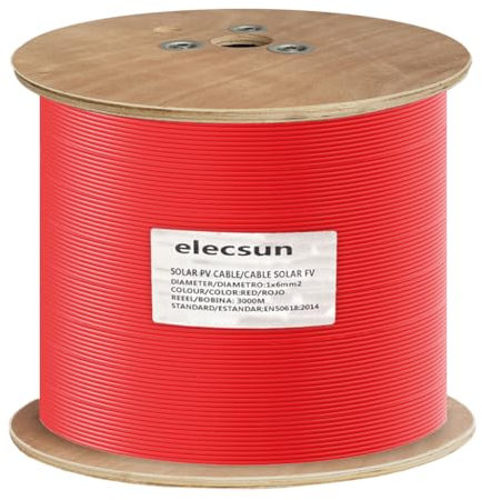 Solar Cable FV H1Z2Z2-K 1x6mm² 1500V red 100m reel