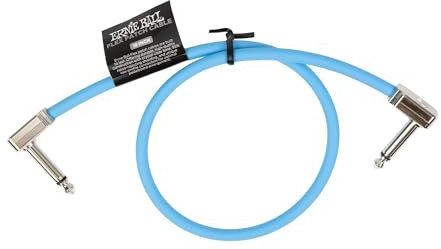 Ernie Ball Cable de conexión flexible de 18 pulgadas, color azul, individual