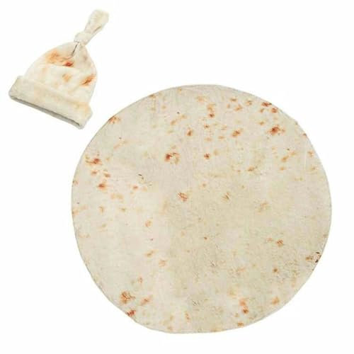 OonMan Burrito Decke Flanell Decke Rund Burrito Decke Pfannkuchen Hut Kinder Decke Hut + Decke