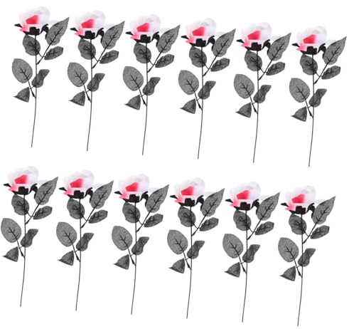 Toyvian 12 Rose Finte Spaventose Di Halloween Con Labbra E Fiori Insanguinati Per Decorazioni Da Interni
