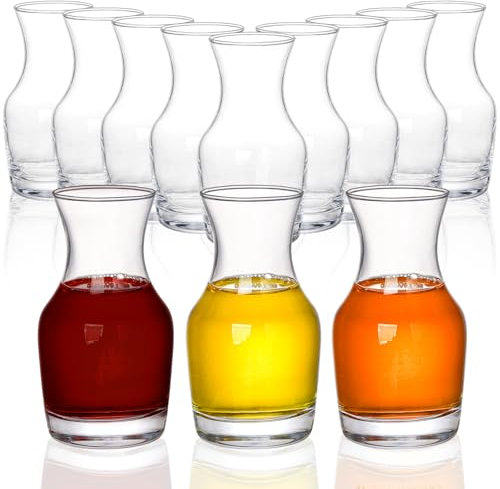Acshio 12 Stück Weinkaraffe Glas, 170.1 g Einzelportion Mini Dekanter für Einzelportion, kleine einzelne Karaffen für Wein, Verkostung, Champagner, Saft, Bars, Restaurants