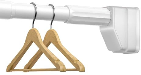 ZDHFFFUK Teleskop-Duschvorhangstange, Gardinenstangen, Türvorhangstange, ausziehbare Duschvorhang-Spannstange ohne Bohren, mit Selbstverriegelung (Farbe: Weiß, Größe: 260–350 cm)