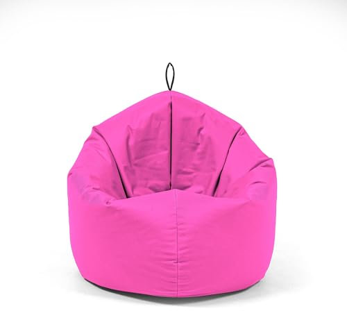 Nadimaideal Sitzsack 2 in1 Funktionen für Kinder, Teenager & Erwachsene | Indoor & Outdoor | Gaming Sitzsack -Komfortabler Beanbag | Füllung EPS Perlen (Pink, XXL -Durchmesser: 145 cm)