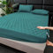 AMDXD Grün Betttuch mit 2er Kissenbezüge 120x200cm Set 3teilig Weich, Spannbettlaken Gesteppt Einfarbig Matratzenschutz, Polyester Baumwolle Laken für Bett für Boxspringbett & Wasserbett