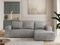MKS MEBLE Sofa mit Schlaffunktion - Ecksofa mit Schlaffunktion und Bettkasten - Sofa 3 Sitzer - Schlafsofa - Couch - Schlafsofa mit Bettkasten - Trentino L - Hellgrau Velvet - Rechts