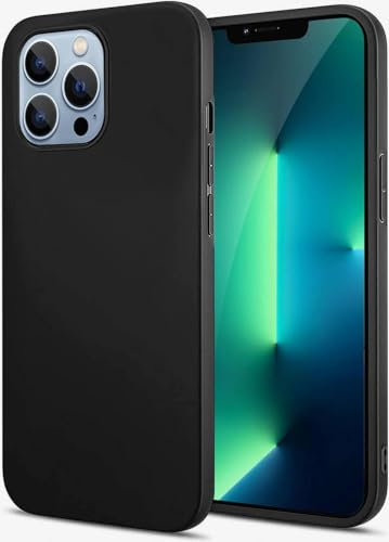 Eiselen Hülle für iPhone 13 Pro, Schwarz Ultra Dünn Soft Silikon TPU Schutzhülle, Kratzfest, rutschfest & Stoßsicher Handyhülle