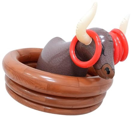 Baoblaze Inflatable Water Bull Cooler Beverage Serving Container Party Supplies Rings Toss Game Ice Holder Ice Bucket for Outdoor Beach