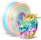 TECBEARS Silk PLA Rainbow Filament 1.75mm, Silky Multicolored 3D Drucker Filament PLA, Shiny Hochglanz Farbverlauf wechselnd 1KG Spule (2.2 LBS) für 3D Drucker, Süßigkeiten-Regenbogen 04