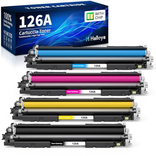 Halloya 126A CE310A Toner Kompatibel für HP 126A für HP Laserjet CP1025 Color Toner M175NM Toner MFP M177FW Ersatz (4er-Pack)