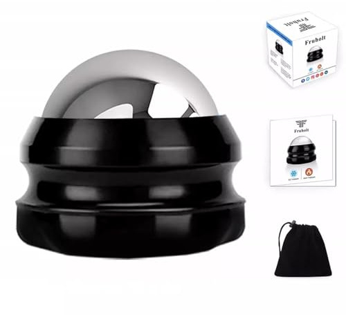 Pallone da massaggio in acciaio inox, massaggiatore a freddo e a caldo, a bassa temperatura, per impacco a ghiaccio (nero)