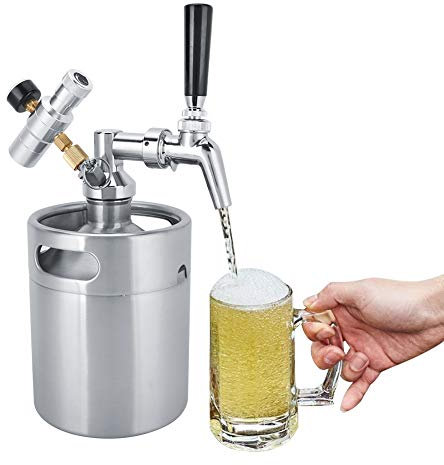 Mini barril de cerveza y café de acero inoxidable de 2 l, kit dispensador de bebidas para el hogar y el hotel, sistema de barril de cerveza portátil, sistema de barril de cerveza casera con kit de
