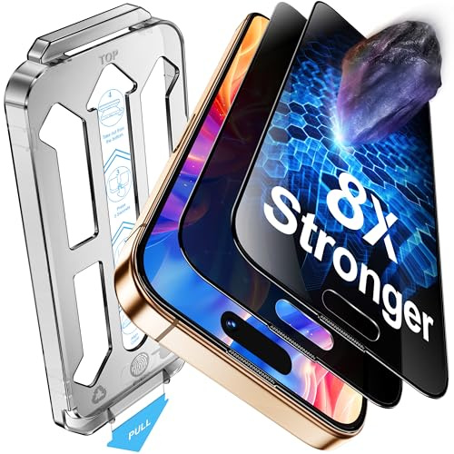 Tentoki 2 Pack for iPhone 16 Pro Screen Protector Privacy 6.3-inch,Compatible With Face ID, 25°Anti Spy,9H+ Military-Grade Protection Tempered Glass Film,[Auto Dust Elimination] [No Bubbles]